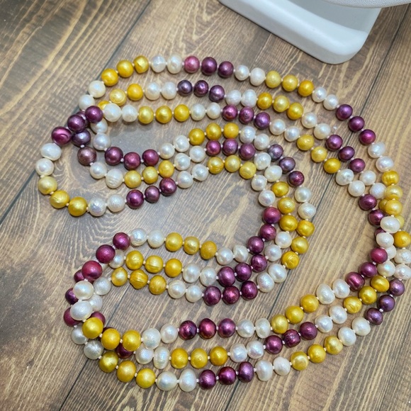 Freshwater Multi-Color Pearl Necklace - Picture 5 of 7